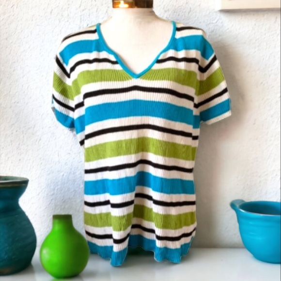 Crossing Pointe Plus Size Striped Sweater - Picture 6 of 10